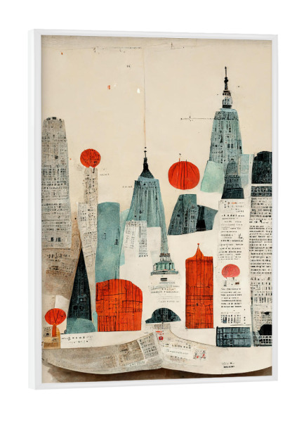 Poster mit weißem Rahmen "The City" artboxONE - Abstrakt,Architektur,Für Mama,Für Papa