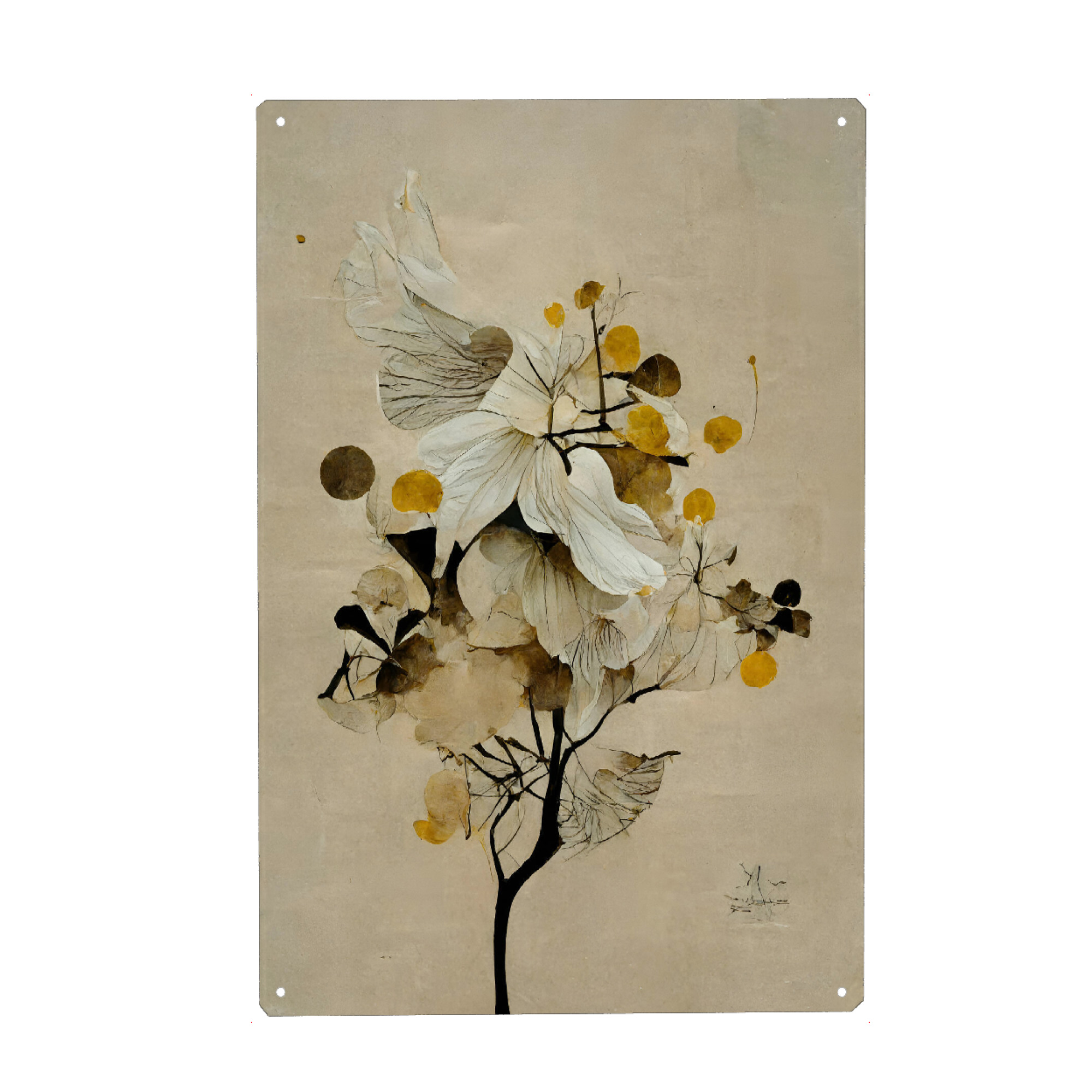Metall Poster "Golden Seed" artboxONE - Natur,Floral,Abstrakt