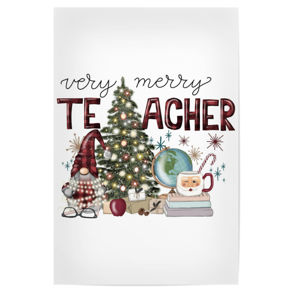 Poster 30x20 cm "Sehr fröhlicher Lehrer" artboxONE - Weihnachten,Lehrersprüche,Buchstaben,Festivals
