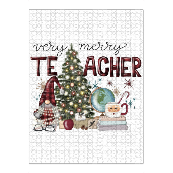 Puzzle Ravensburger "Sehr fröhlicher Lehrer" artboxONE - Weihnachten,Lehrersprüche,Buchstaben,Festivals