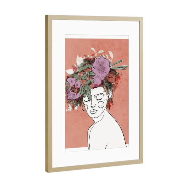 Poster mit Rahmen Gold "The Scent Of Flowers" artboxONE - Abstrakt,Menschen,Für Mama