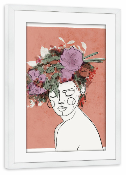 Poster mit Rahmen weiß "The Scent Of Flowers" artboxONE - Abstrakt,Menschen,Für Mama