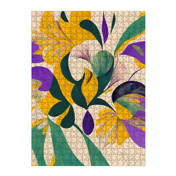 artboxONE Puzzle "Spring Flowers" artboxONE - Natur,Abstrakt,Für Mama - Blume,Blumen,Floral,Frühling,Schön,Dekorativ,Treechild,Gelb,Lila,Grün