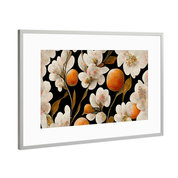 Poster mit Rahmen Silber "Floral art" artboxONE - Natur,Floral,Für Mama
