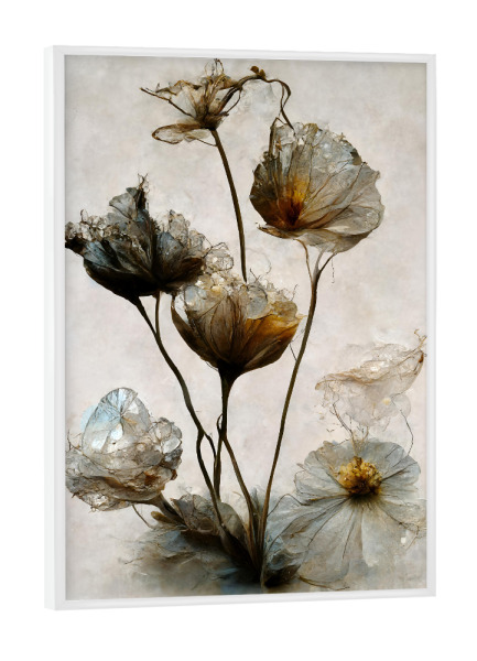 Poster mit weißem Rahmen "Crystal Flowers" artboxONE - Natur,Floral,Für Kinder,Abstrakt