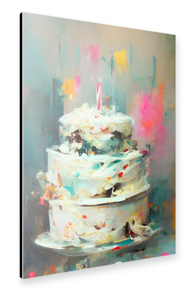 Alu-Dibond "Happy Birthday Torte" 30x20 cm artboxONE