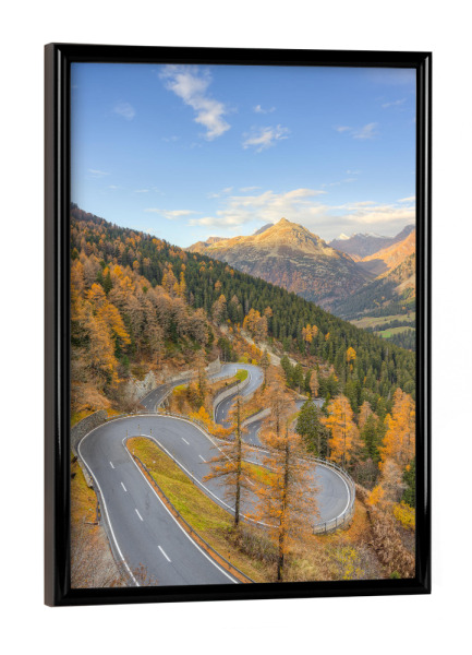 Poster mit schwarzem Rahmen "Malojapass in der Schweiz" artboxONE - Natur,Reise,Automobile,Reise / Länder