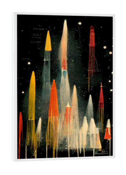 Poster mit weißem Rahmen "Rockets" artboxONE - Für Kinder,Abstrakt,Fiktion,Für Papa,Galaxy