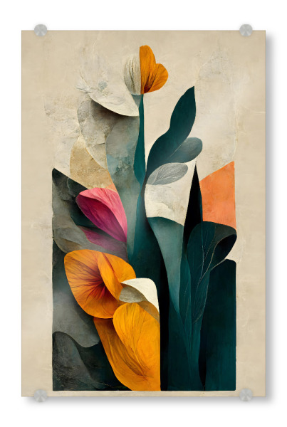 Acrylglasbild "Blumen Arrangement" artboxONE - Floral,Abstrakt - Blume,Blumen,Garten,Floral,Schön,Bunt,Blätter,Treechild,Natur,Struktur