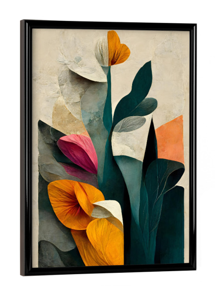 Poster mit schwarzem Rahmen "Blumen Arrangement" artboxONE - Floral,Abstrakt - Blume,Blumen,Garten,Floral,Schön,Bunt,Blätter,Treechild,Natur,Struktur
