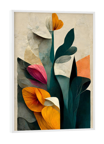 Poster mit weißem Rahmen "Blumen Arrangement" artboxONE - Floral,Abstrakt - Blume,Blumen,Garten,Floral,Schön,Bunt,Blätter,Treechild,Natur,Struktur