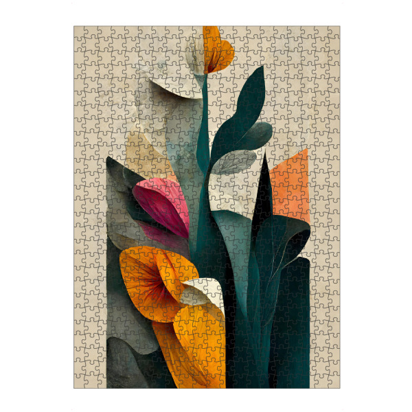 artboxONE Puzzle "Blumen Arrangement" artboxONE - Floral,Abstrakt - Blume,Blumen,Garten,Floral,Schön,Bunt,Blätter,Treechild,Natur,Struktur