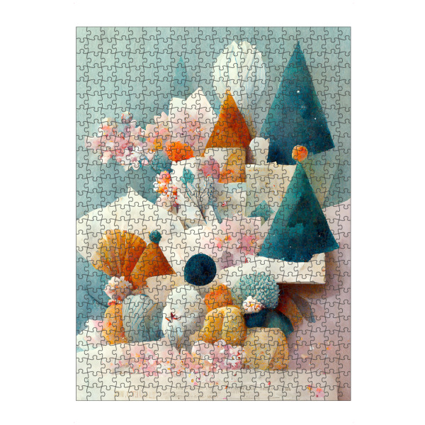 artboxONE Puzzle "Phantasie Land mit Tannen" artboxONE - Städte,Natur,Für Kinder,Weihnachten