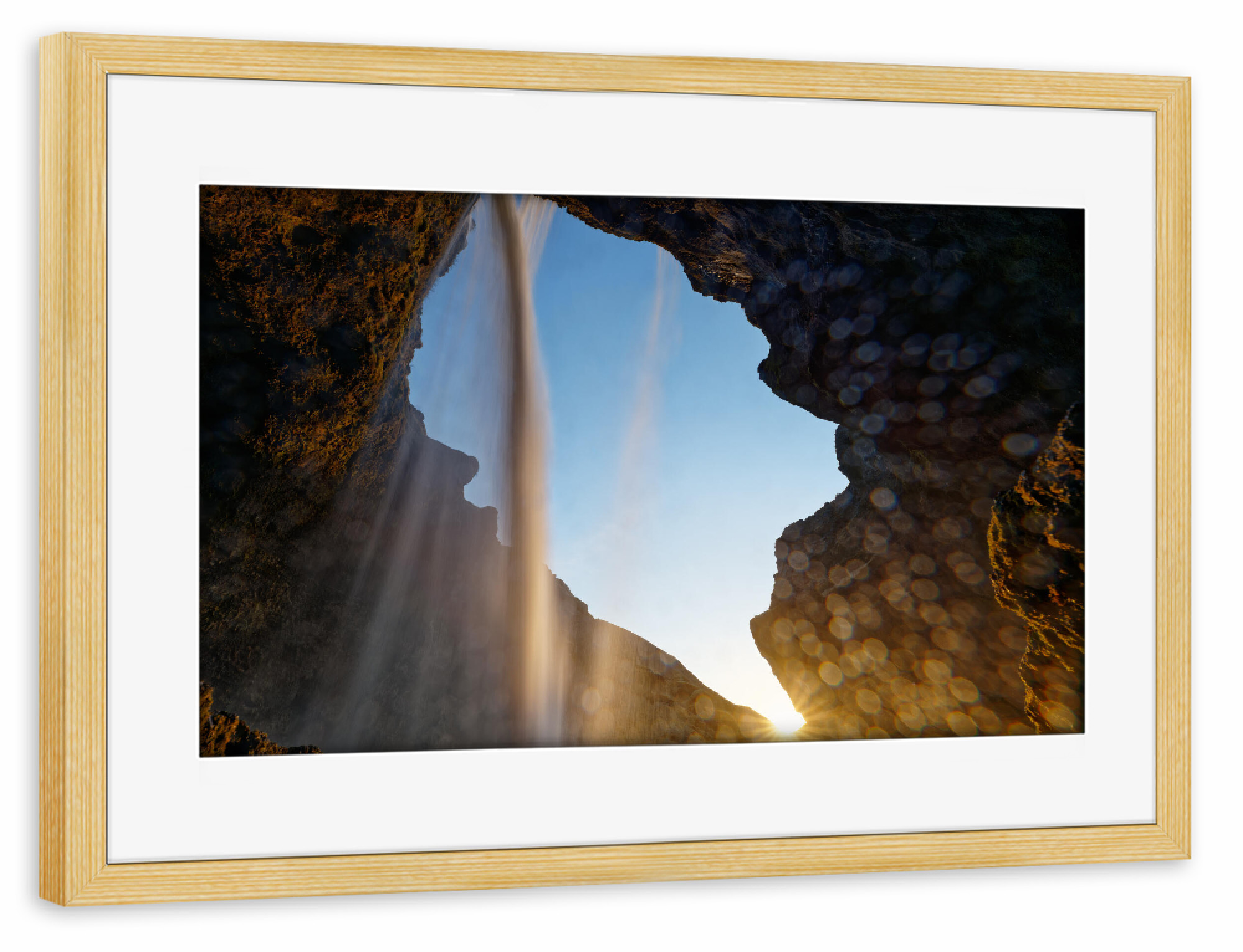 Poster mit Rahmen kiefer "Im Wasserfall" artboxONE - Natur,Reise,Reise / Länder