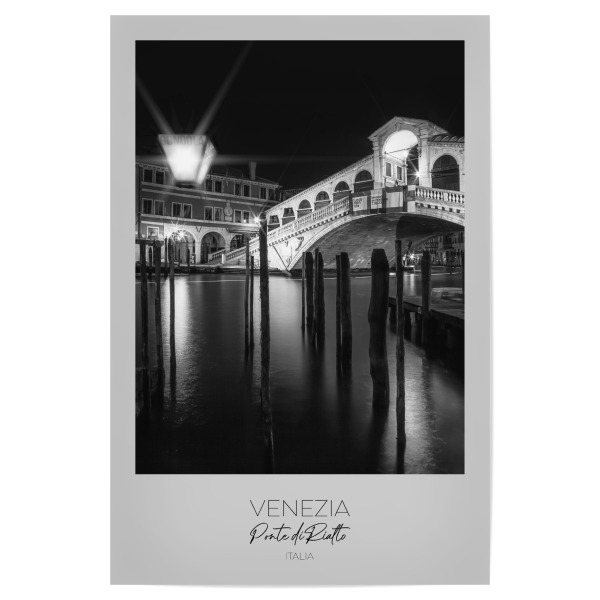Poster "Im Fokus: VENEDIG Rialtobrücke" artboxONE - Schwarzweiß,Architektur,Städte / Venedig