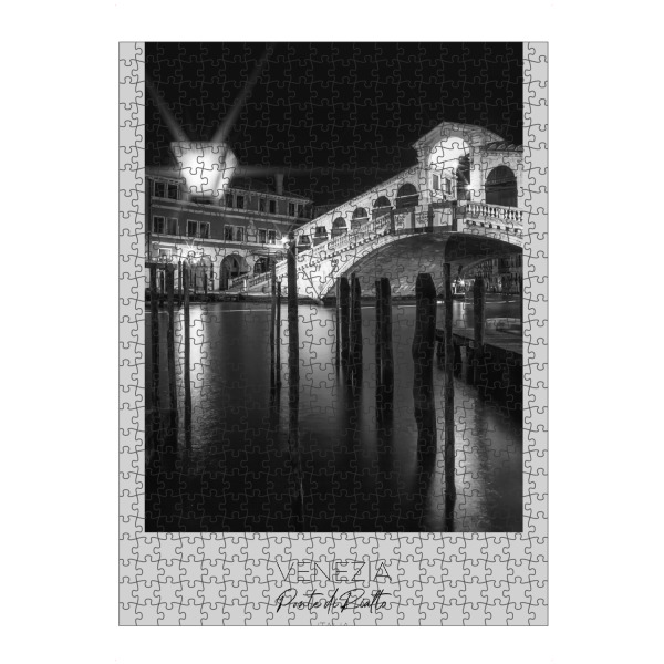 Puzzle Ravensburger "Im Fokus: VENEDIG Rialtobrücke" artboxONE - Schwarzweiß,Architektur,Städte / Venedig
