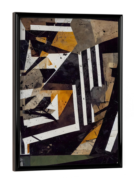 Poster mit schwarzem Rahmen "Abstrakte Collage" artboxONE - Abstrakt,Geometrie - Abstrakt,Collage,Dekorativ,Streifen,Gestreift,Beige,Braun,Treechild