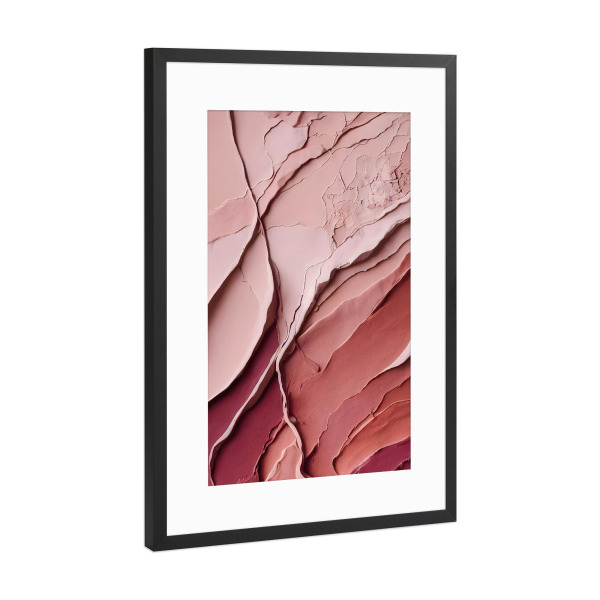 Poster mit Rahmen Schwarz (Metallic) "Pink Lipstick" artboxONE - Abstrakt,Fashion