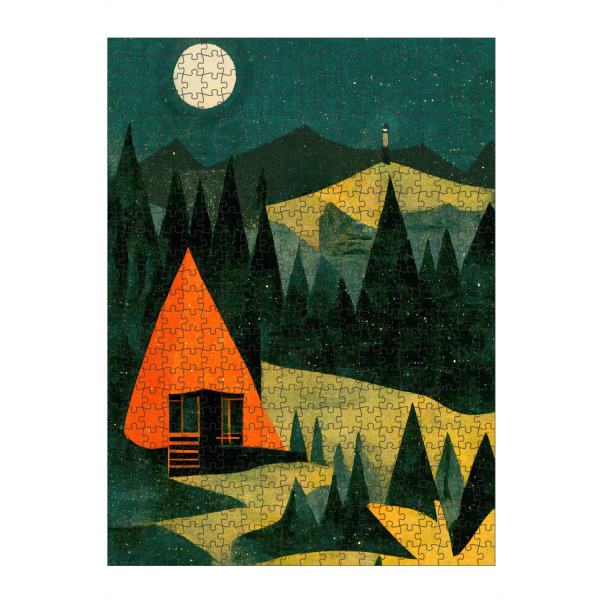 artboxONE Puzzle "Somewhere In Canada" artboxONE - Natur,Reise,Abstrakt - Kanada,Landschaft,Haus,Zelten,Auswandern,Berge,Wald,Mond,Treechild