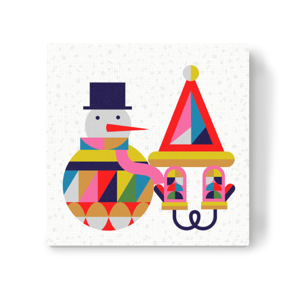 Leinwandbild "Stil des Schneemann-Kubismus" artboxONE - Weihnachten
