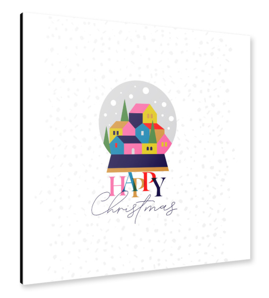 Alu-Dibond "Schneekugel im Kubismus-Stil" 30x30 cm artboxONE