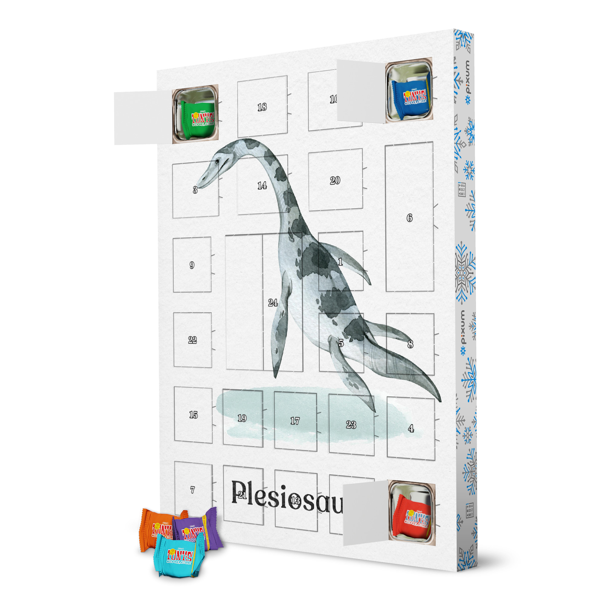Adventskalender mit Tony's Chocolonely Plesiosaurus artboxONE Adventskalender Typografie