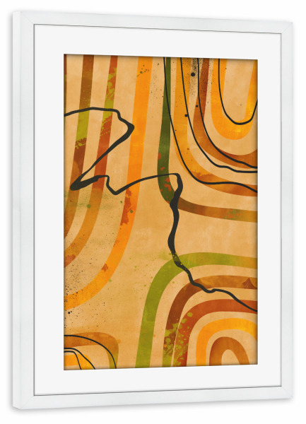 Poster mit Rahmen weiß "Abstrakte Sonnenblumen-Farben" artboxONE - Natur,Abstrakt,Geometrie