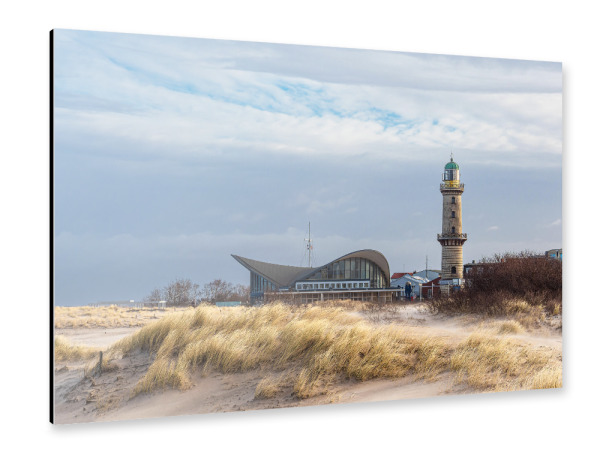 Alu-Dibond "Teepott, Leuchtturm und Düne" 30x20 cm artboxONE