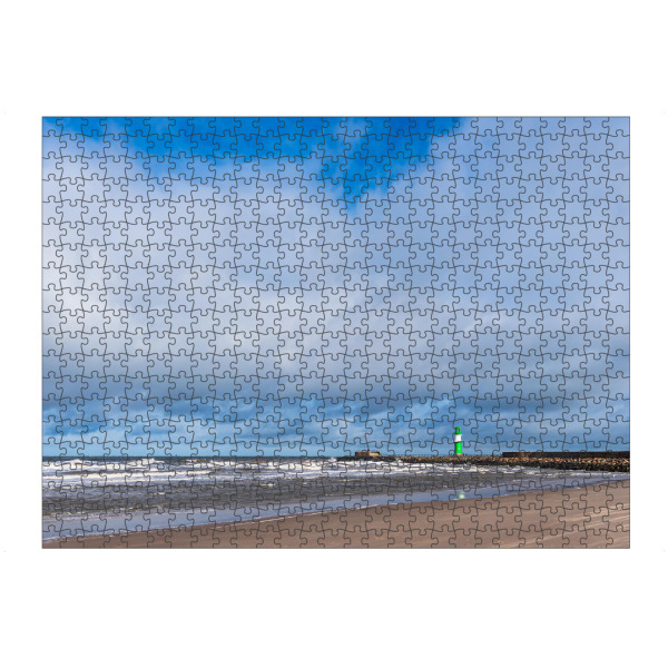 Puzzle Ravensburger "Strand, Wellen, Mole, Wolken" artboxONE - Natur,Reise,Reise / Strand und Meer