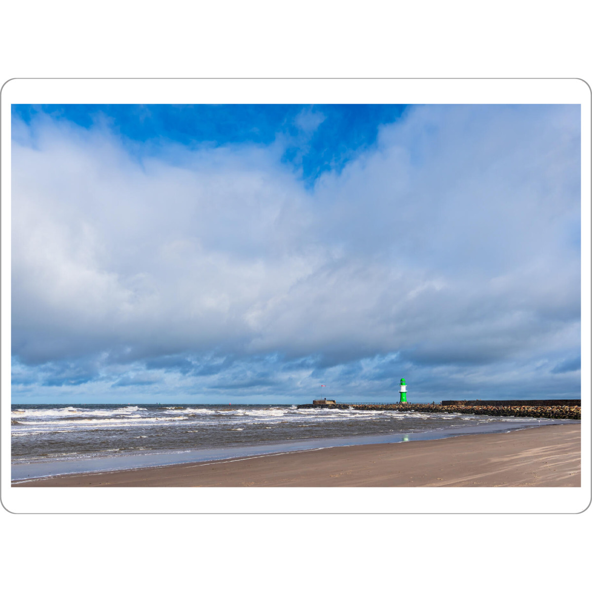 Tischset "Strand, Wellen, Mole, Wolken" artboxONE - Natur,Reise,Reise / Strand und Meer