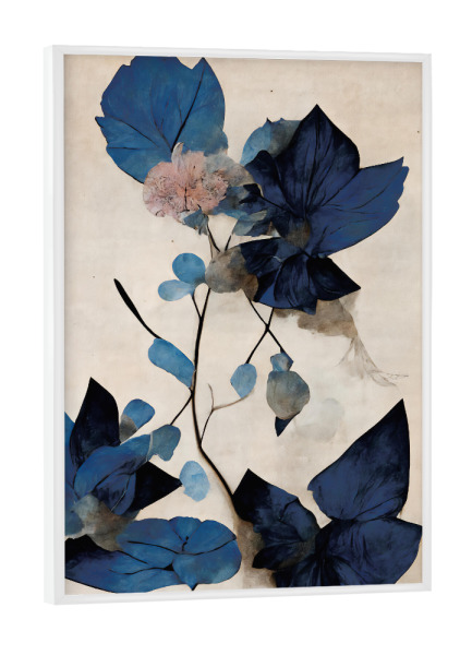 Poster mit weißem Rahmen "Pressed Blue Flowers" artboxONE - Natur,Floral,Abstrakt