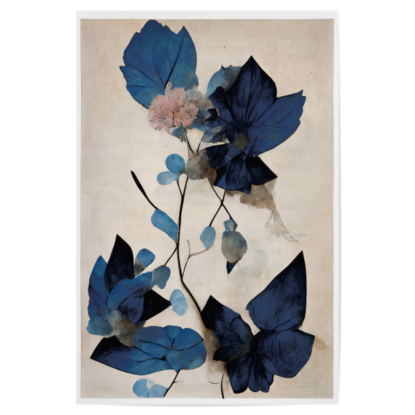 Poster 30x20 cm "Pressed Blue Flowers" artboxONE - Natur,Floral,Abstrakt