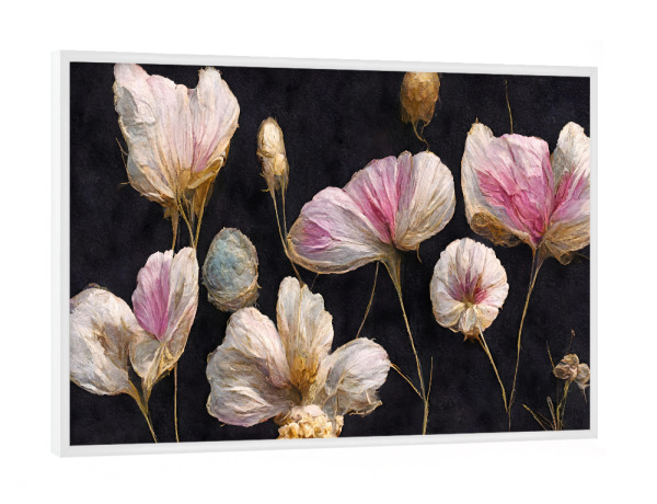 Poster mit weißem Rahmen "Light Pink Dry Flowers" artboxONE - Natur,Floral,Abstrakt