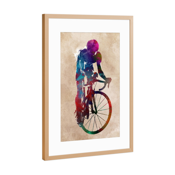 Poster mit Rahmen Kupfer "Biker-Sport-Illustration" artboxONE - Sport,Sport / Sommerspiele - Radfahren,Radfahrer,Fahrrad,Sport,Biker