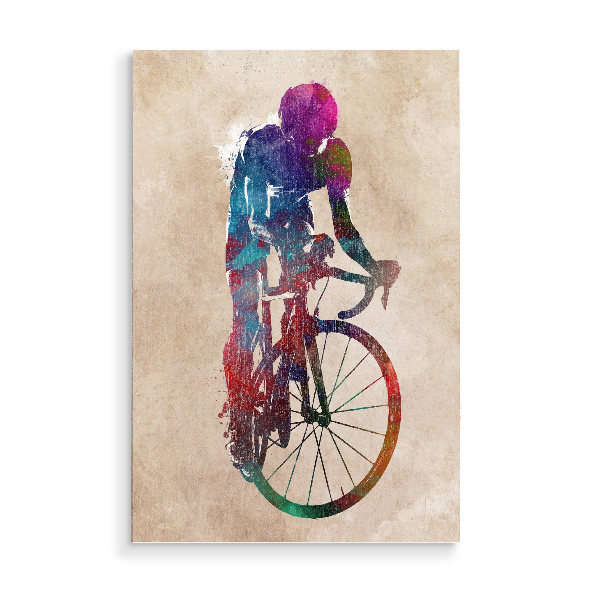 Holzbild "Biker-Sport-Illustration" artboxONE - Sport,Sport / Sommerspiele - Radfahren,Radfahrer,Fahrrad,Sport,Biker