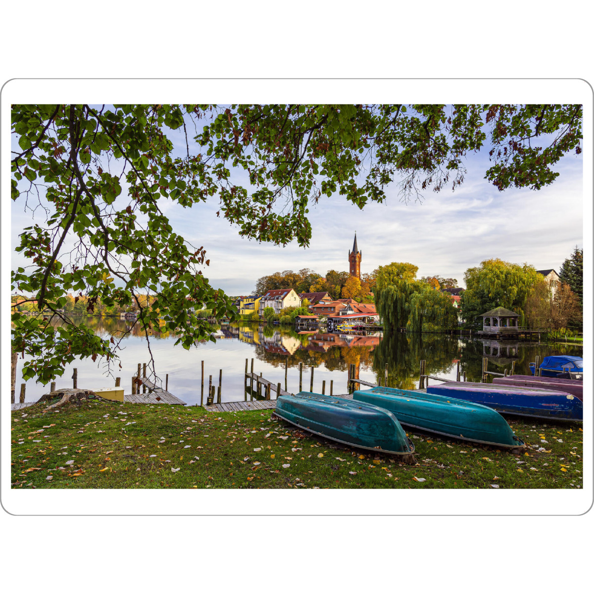 Tischset "Boot, See, Stadt" artboxONE - Natur,Reise,Architektur