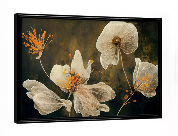 Poster mit schwarzem Rahmen "Gentle Flowers" artboxONE - Natur,Floral,Abstrakt - Floral,Blume,Blumen,Malerei,Filigran,Abstrakt,Treechild
