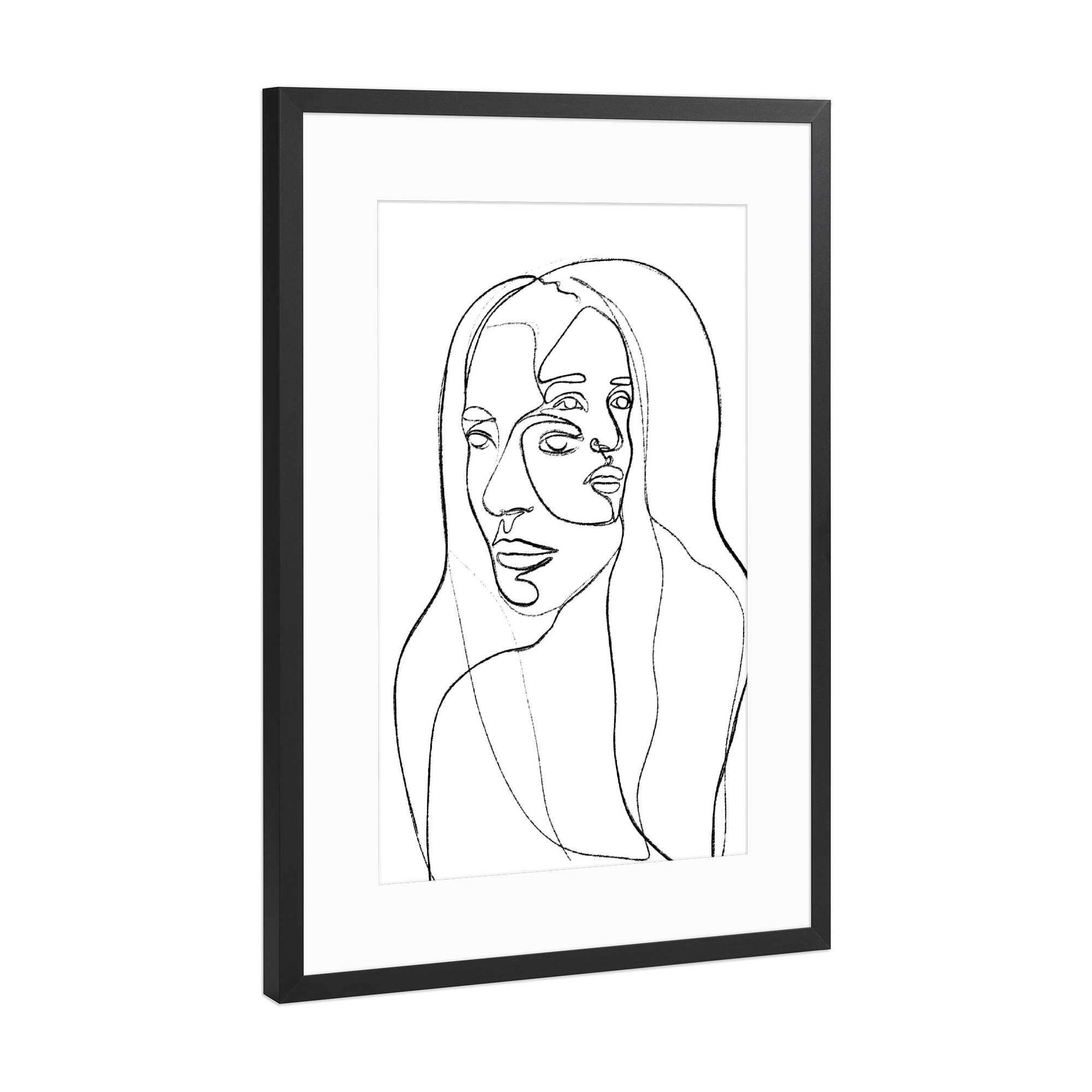 Poster mit Rahmen Schwarz (Metallic) "Thoughts" artboxONE - Abstrakt,Menschen,Für Mama,Für Papa