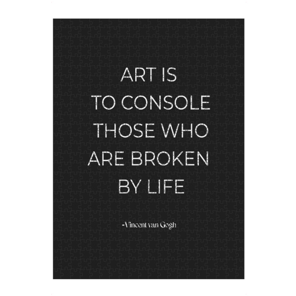 artboxONE Puzzle "Kunst ist -Zitat" artboxONE - Typografie,Schwarzweiß