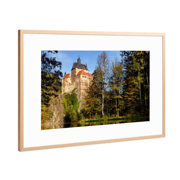 Poster mit Rahmen Kupfer "Der Kriebstein in Sachsen" artboxONE - Natur,Architektur