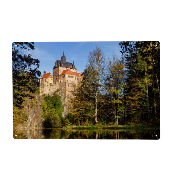 Metall Poster "Der Kriebstein in Sachsen" artboxONE - Natur,Architektur