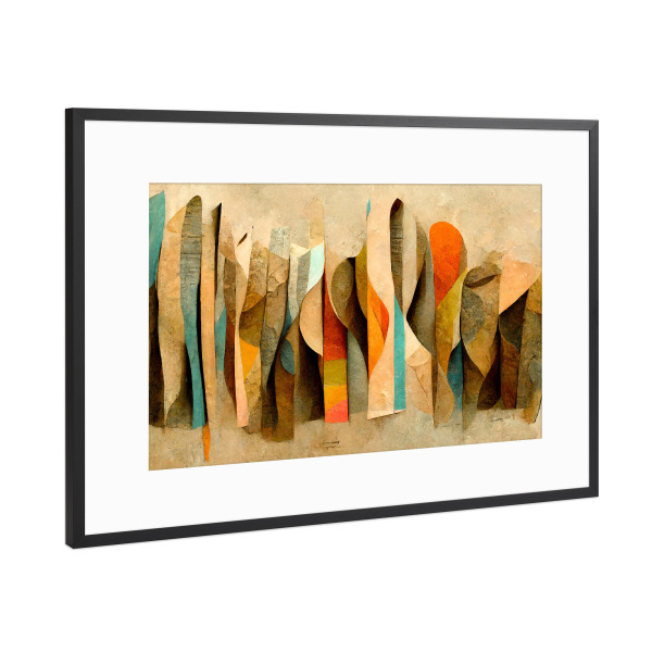 Poster mit Rahmen Schwarz (Metallic) "Scrolls" artboxONE - Abstrakt,Für Mama,Für Papa - Abstrakt,Dekorativ,Bunt,Pastell,Rollen,Treechild