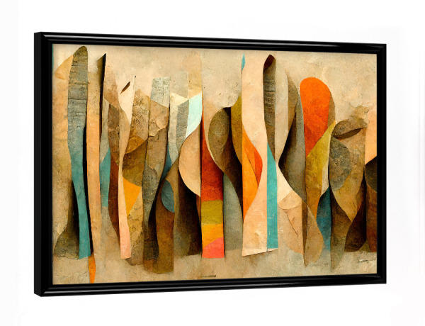 Poster mit schwarzem Rahmen "Scrolls" artboxONE - Abstrakt,Für Mama,Für Papa - Abstrakt,Dekorativ,Bunt,Pastell,Rollen,Treechild