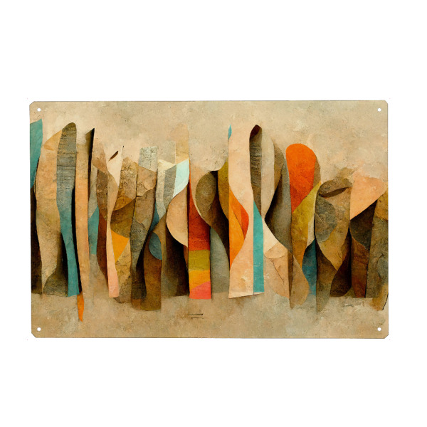 Holzbild "Scrolls" artboxONE - Abstrakt,Für Mama,Für Papa - Abstrakt,Dekorativ,Bunt,Pastell,Rollen,Treechild
