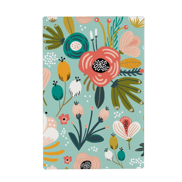 Metall Poster "Buntes Blumiges Muster" artboxONE - Floral,Abstrakt - Blumen,Muster,Abstrakt,Floral,Pflanzen,Botanisch - Blechschild