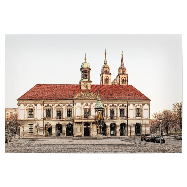 Poster 30x20 cm "Rathaus Magdeburg" artboxONE - Architektur - Magdeburg,Rathaus,Altes rathaus,Magdeburger rathaus
