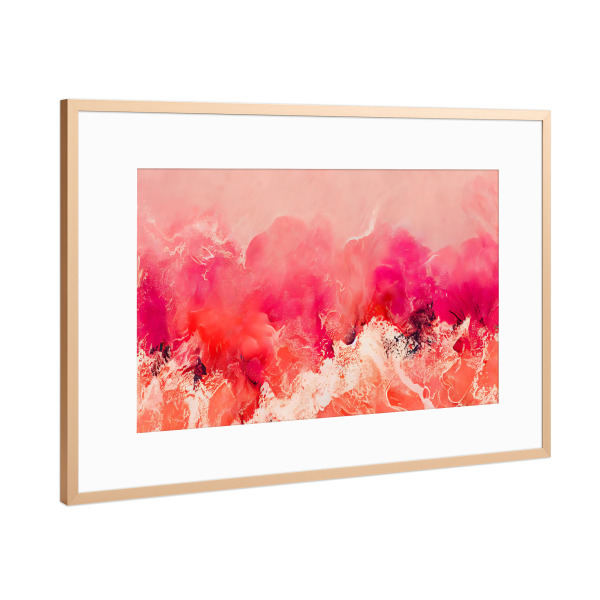 Poster mit Rahmen Kupfer "Pink Wave" artboxONE - Natur,Abstrakt - Pink,Rosa,Wellen,Natur,Abstrakt,Gischt,Wellenbewegung,Meer,Treechild