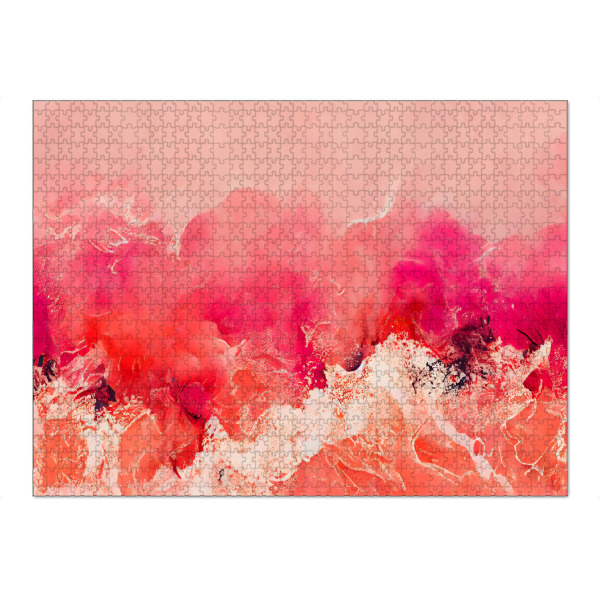 Puzzle Ravensburger "Pink Wave" artboxONE - Natur,Abstrakt - Pink,Rosa,Wellen,Natur,Abstrakt,Gischt,Wellenbewegung,Meer,Treechild - Bild pink