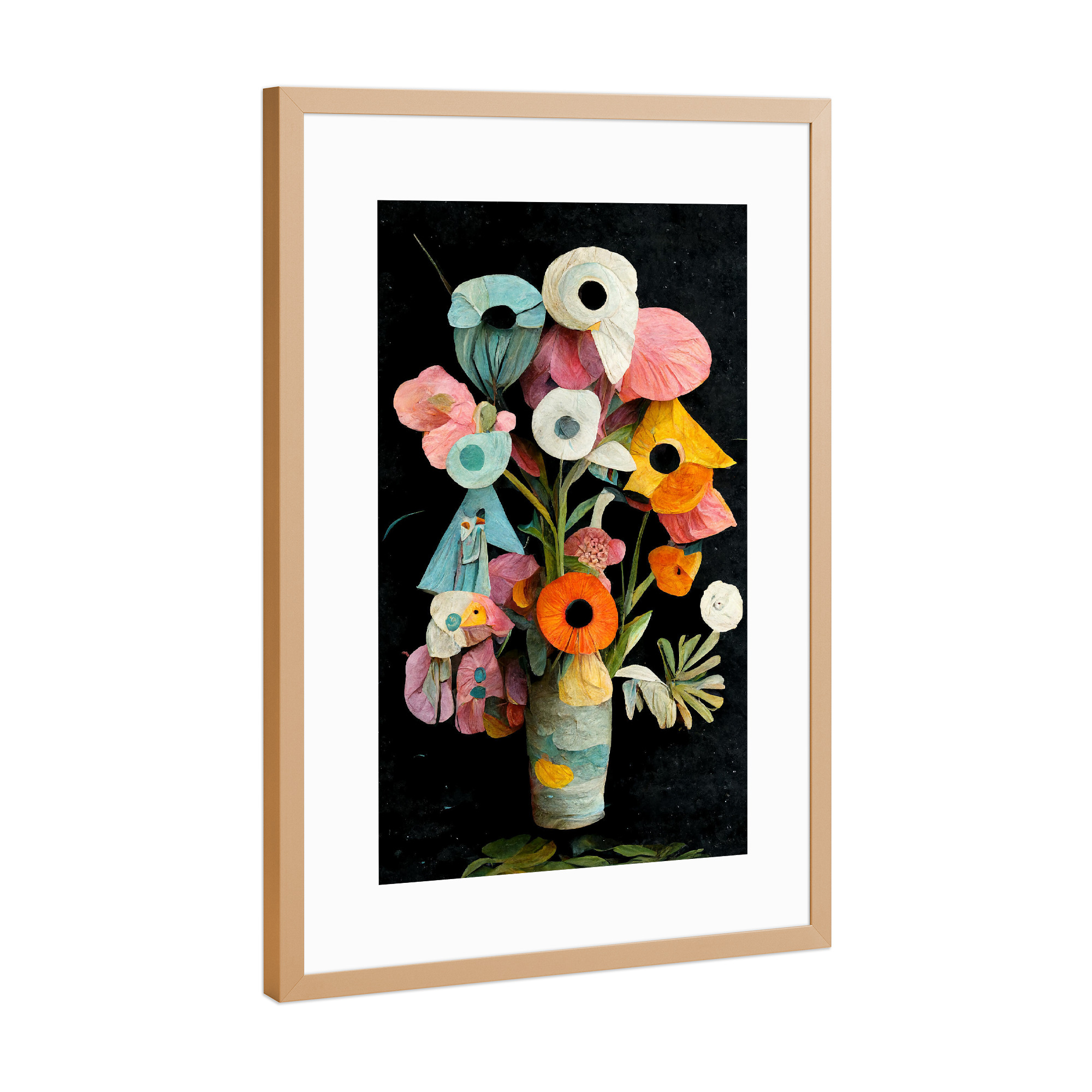 Poster mit Rahmen Kupfer "Les Fleurs" artboxONE - Natur,Abstrakt,Für Mama,Für Papa