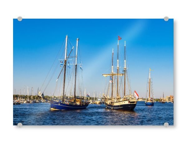 Acrylglasbild "Warnow, Himmel, Windjammer" artboxONE - Natur,Reise